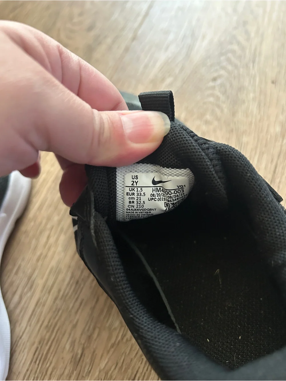 Nike Kids Black and White Velcro Sneakers